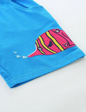 Fish Embroidered Cotton Shorts