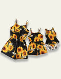 Sunflower Printed Family Matching Dress