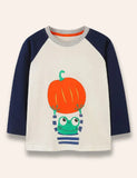 Halloween Frog Pumpkin Printed Long Sleeve T-Shirt