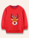 Christmas Reindeer Appliqué Sweatshirt