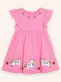Rainbow Unicorn Applique Dress