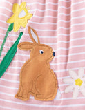 Cure Bunny Appliqué Long Sleeves Cotton Dress