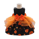 Pumpkin Lantern Printed Halloween Dress