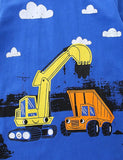 Construction Car Printed Short Sleeve T-Shirt