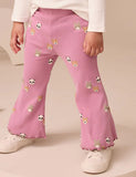 Cute Bear Printed Flared Leggings