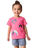 Rainbow Sequin Short Sleeve T-shirt