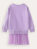 Fairy Embroidered Sweatshirt Tulle Dress