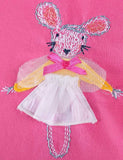 Cute Mouse Applique Long Sleeve Tulle Dress