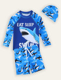 Shark Print Swimsuit Set