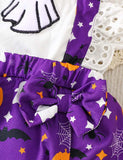 Halloween Pumpkin Ghost Embroidered Jumpsuit