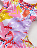 Flamingo Print One-piece Swimsuit
