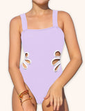 Solid Color Hollow Swimsuit