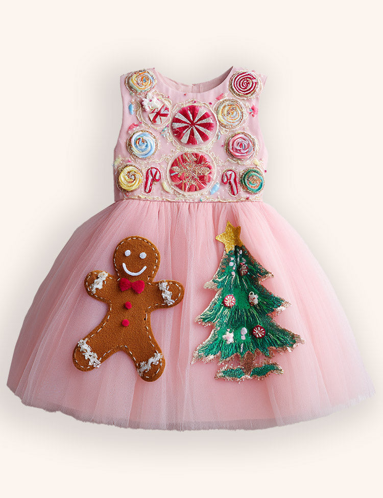 Tulle Gingerbread Man Christmas Tree Dress