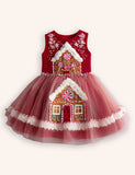 Tulle Christmas Gingerbread Appliqué Dress