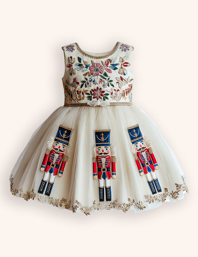 Nutcrackers Velour Tulle Appliqué Dress