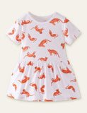 Animal Cartoon Printed Dress