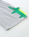 Cartoon Crocodile Applique Shorts