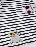 Cartoon Cat Striped Dress - Mini Taylor