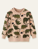 Cartoon Dinosaur Printed Sweatshirt - Mini Taylor