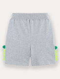 Cartoon Crocodile Applique Shorts