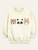 Cute Bear Sweatshirt + Polka Dot Printed Leggings