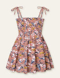 Floral Full Printed High Waist Spaghetti Strap Dress - Mini Taylor