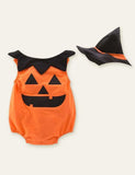 Halloween Funny Pumpkin Romper + Hat - Mini Berni