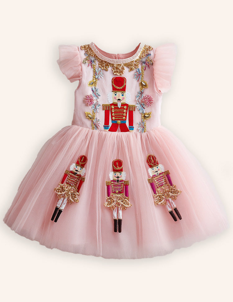 Nutcrackers Velour Tulle Appliqué Dress