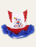 Independence Day Baby Printed Mesh Romper