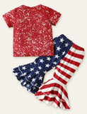 Independence Day Striped Cow Head Printed Set - Mini Taylor