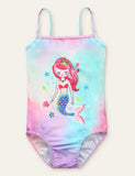 Mermaid Printed Tie-Dye Swimsuit - Mini Taylor