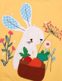 Rabbit Carrot Appliqué Flower Embroidered Sweatshirt - Mini Taylor