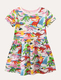 Rainbow Dinosaur Print Dress - Mini Taylor