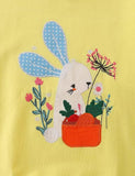 Shy Rabbit Appliqué Carrot Embroidered Sweatshirt - Mini Taylor