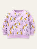 Unicorn Polka Dot Printed Long Sleeve Sweatshirt