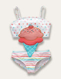 Cartoon Appliqué One Piece Swimsuit - Mini Taylor