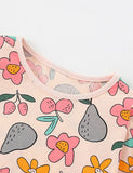 Cartoon Flower and Fruit Printed Long Sleeve T-shirt - Mini Taylor