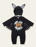 Halloween Pumpkin Bat Printed One-Piece Romper - Mini Berni