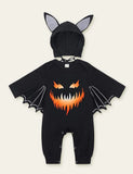 Halloween Pumpkin Bat Printed One-Piece Romper - Mini Berni