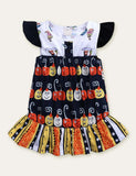 Halloween Pumpkin Full Printed Sleeveless Dress - Mini Berni