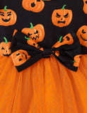 Halloween Pumpkin Printed Princess Dress - Mini Berni