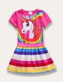 Rainbow Unicorn Print Dress