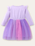Unicorn Appliqué Rainbow Mesh Princess Dress - Mini Taylor