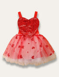 Valentine's Day Sequined Romper Dress